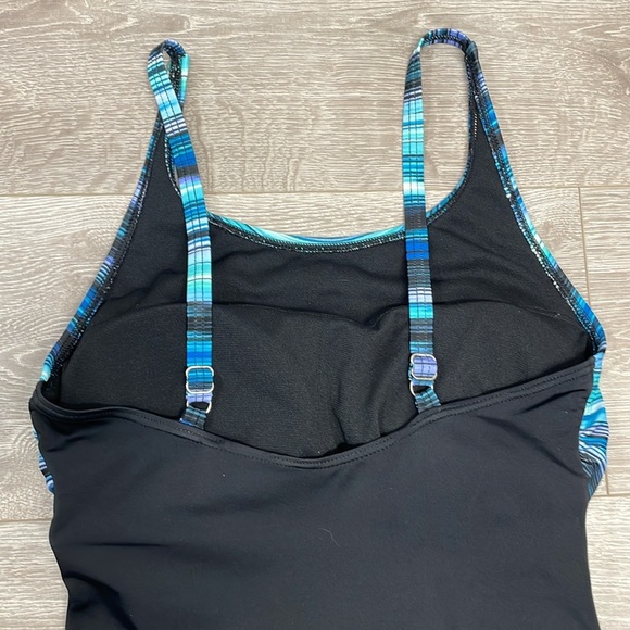 Gabar Horizon Stripe High Neck One Piece Tummy Control Swimsuit 12 - Picture 6 of 15